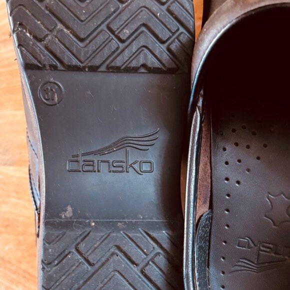 Dansko Antique Brown Leather Oiled Professional Clog Size 37 US 7.5-8 EUC - Picture 3 of 10